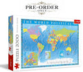 Trefl Political map of the World 2000 Piece Jigsaw Puzzle Red 38"x27"