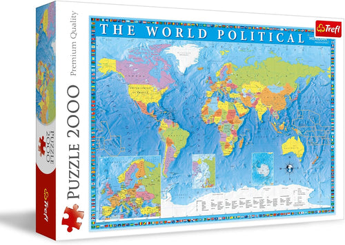 Trefl Political map of the World 2000 Piece Jigsaw Puzzle Red 38"x27"
